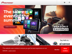 'pioneerelectronics.com' screenshot
