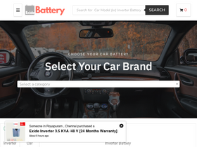 'exidebattery.in' screenshot