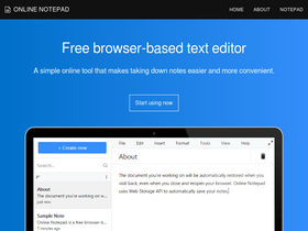 'onlinenotepad.org' screenshot