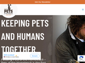 'petsofthehomeless.org' screenshot