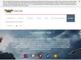 'summonerswarmonsters.com' screenshot