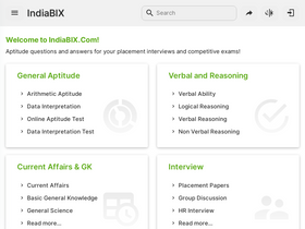 'indiabix.com' screenshot