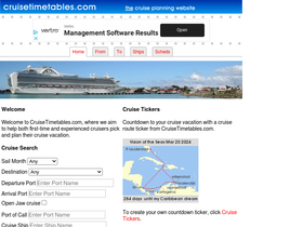 'cruisetimetables.com' screenshot