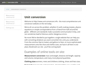 'unit-conversion.info' screenshot