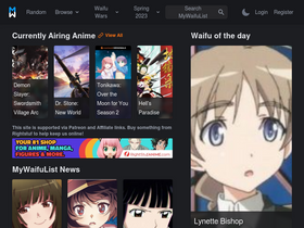 'mywaifulist.moe' screenshot