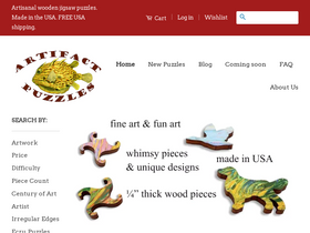 artifactpuzzles.com homepage screenshot