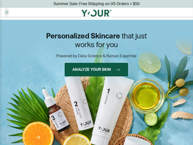 'y-ourskin.com' screenshot