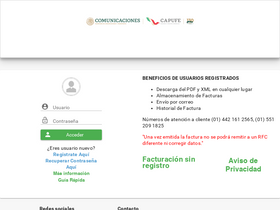 'facturacioncapufe.com.mx' screenshot