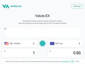 'valuta.exchange' screenshot