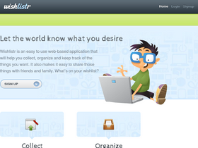 'wishlistr.com' screenshot