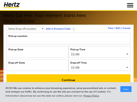 'hertz.ie' screenshot