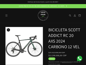 cicloomarbicicletas.com homepage screenshot