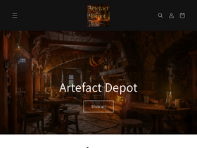 Artefact Depot homepage screenshot