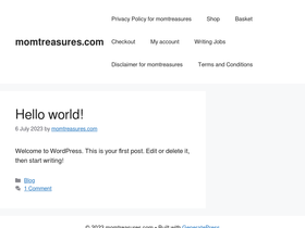 momtreasures.com homepage screenshot