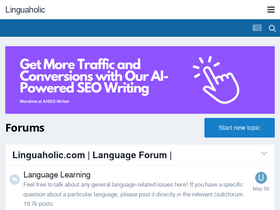 'linguaholic.com' screenshot