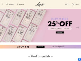 'lovisa.com' screenshot
