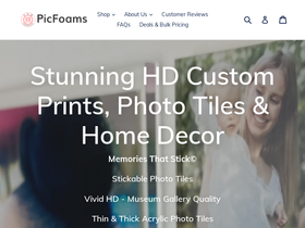 picfoams.com homepage screenshot