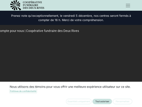 'coopfuneraire2rives.com' screenshot