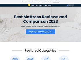 'mattressverdict.com' screenshot