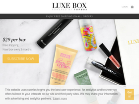 myluxebox.com homepage screenshot