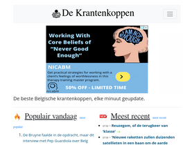 'dekrantenkoppen.be' screenshot