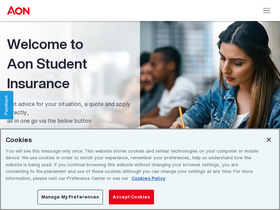 'aonstudentinsurance.com' screenshot