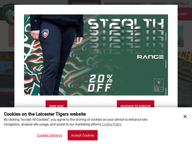 'leicestertigers.com' screenshot