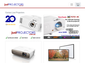 'justprojectors.com.au' screenshot