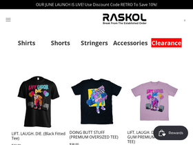 raskolapparel.com homepage screenshot