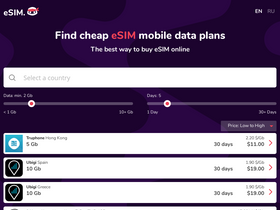 'esim.ninja' screenshot