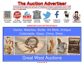 'theauctionadvertiser.com' screenshot