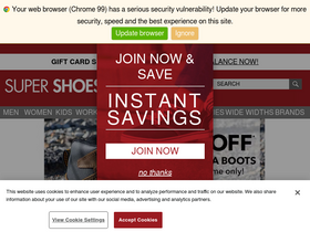 'supershoes.com' screenshot