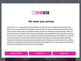 'spin1038.com' screenshot