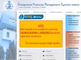 'odishatreasury.gov.in' screenshot