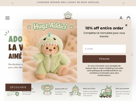 hugzaddict.com homepage screenshot