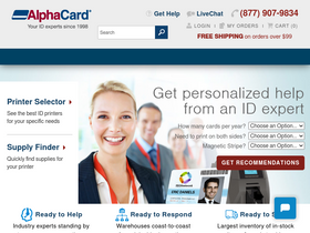 'alphacard.com' screenshot