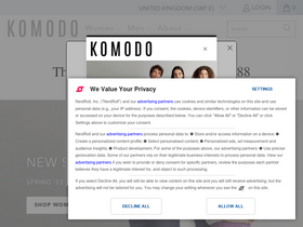 Komodo homepage screenshot