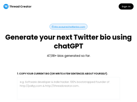 TwitterBio - Revamp your Twitter bio with AI-driven, personalized flair.