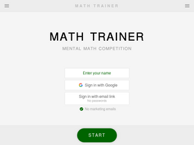 'mathtrainer.io' screenshot
