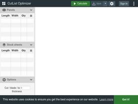 'cutlistoptimizer.com' screenshot
