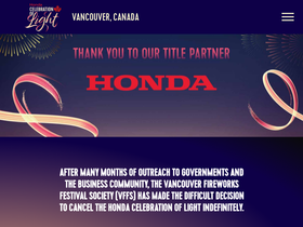 'hondacelebrationoflight.com' screenshot