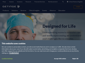 'getinge.com' screenshot