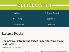 'zettelkasten.de' screenshot