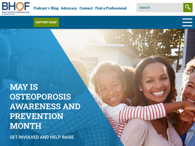 'bonehealthandosteoporosis.org' screenshot