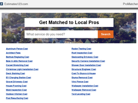 'estimates123.com' screenshot
