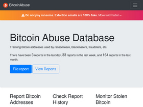 'bitcoinabuse.com' screenshot