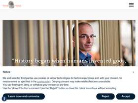 'ynharari.com' screenshot