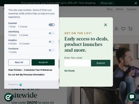 'zinus.com' screenshot