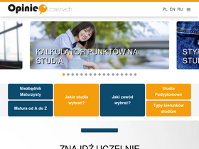 'opinieouczelniach.pl' screenshot