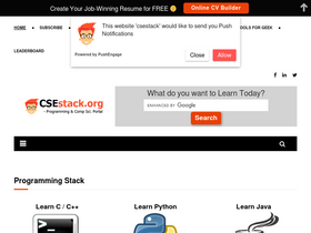 'csestack.org' screenshot